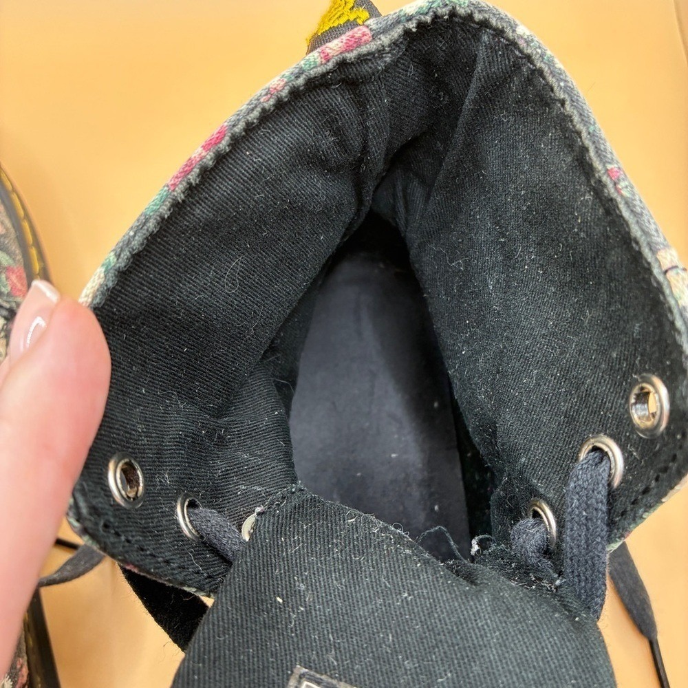 Dr Martens Womens Hackney 7 Canvas Floral Black Combat Boot Cottagecore Goth - Picture 6 of 12